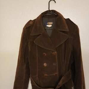 Trendyol Chocolate Brown Corduroy Trench Coat
